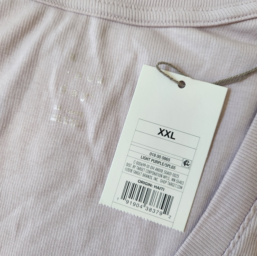 Women's Plus Size Slim Fit Rib Layer Tank Top  A New Day  Light Purple, … - Picture 5 of 9